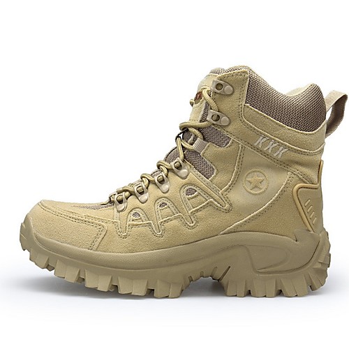 

Men's Combat Boots Pigskin Winter Boots Mid-Calf Boots Black / Khaki