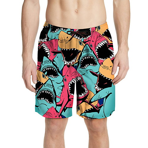 

Men's Basic Black Thong Bottoms Swimwear - Geometric Print M L XL Black