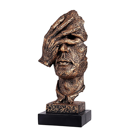 

Creative Abstract Decor The Thinker Statue Face & Hand Statues Sculptures Office Desk Decor Keep Silence Figurine