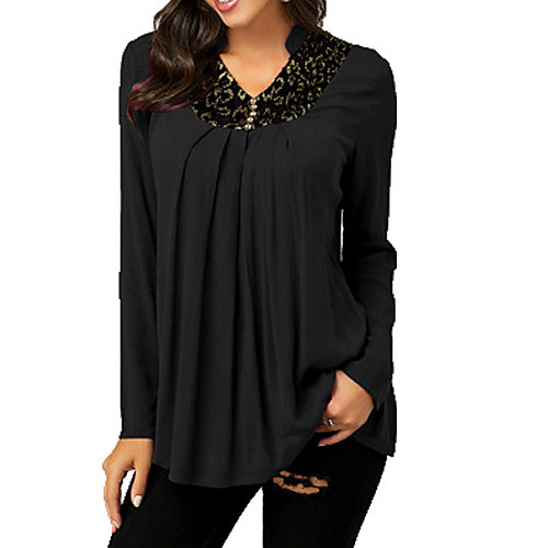 

Women's Daily T-shirt - Solid Colored Black