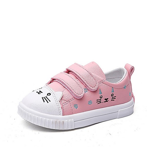

Girls' Comfort PU Sneakers Little Kids(4-7ys) White / Pink Spring