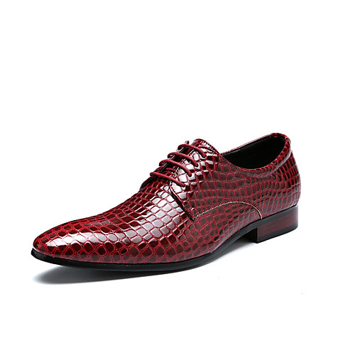 

Men's Formal Shoes Leather Spring & Summer / Fall & Winter Business / Casual Oxfords Breathable Black / Red / Blue