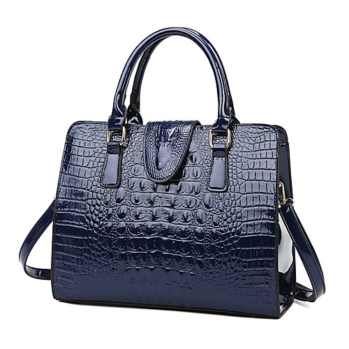 

Women's Embossed PU Top Handle Bag Crocodile Black / Wine / Blue