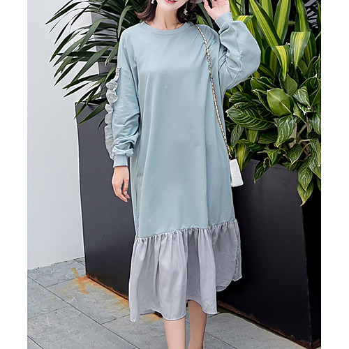 

Women's A Line Dress - Solid Colored Gray M L XL XXL