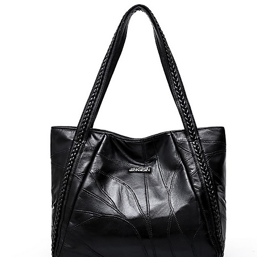 

Women's Zipper PU Top Handle Bag Black
