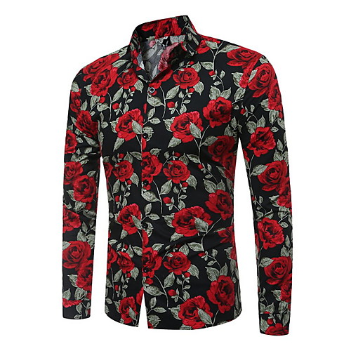 

Men's Daily Shirt - Floral Print Black
