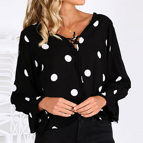 

Women's Daily T-shirt - Polka Dot Black