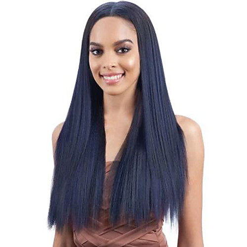 

Synthetic Lace Front Wig Straight Side Part Lace Front Wig Long Blue Synthetic Hair 18-26 inch Women's Soft Adjustable Party Blue