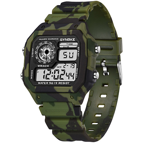 

SYNOKE Digital Watch Digital Sporty Stylish Silicone 30 m Water Resistant / Waterproof Calendar / date / day LCD Digital Outdoor Fashion - Brown Green Red