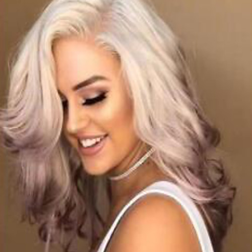 

Synthetic Wig Body Wave Asymmetrical Wig Long Ombre Purple Synthetic Hair 25 inch Women's Color Gradient Best Quality Middle Part Purple