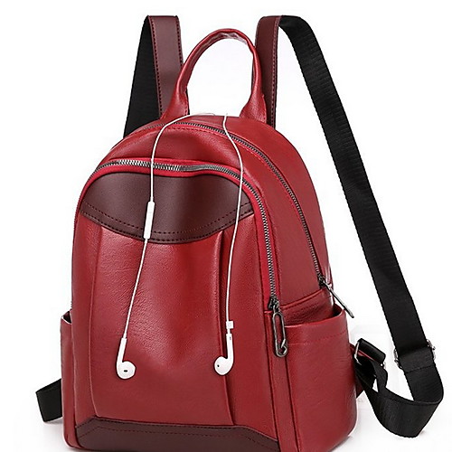 

Adjustable Nylon Zipper Commuter Backpack Daily Black / Purple / Red