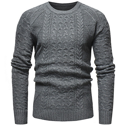 

Men's Solid Colored Long Sleeve Pullover Sweater Jumper, Round Neck Black / White / Red US34 / UK34 / EU42 / US36 / UK36 / EU44 / US38 / UK38 / EU46