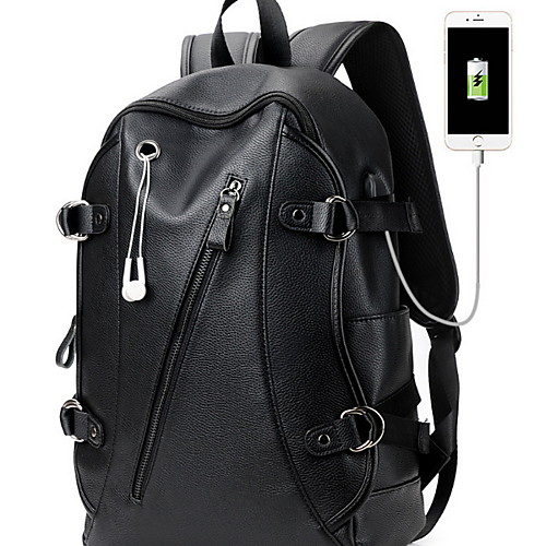 

Large Capacity Oxford Zipper Commuter Backpack Daily Black