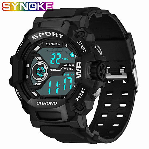 

SYNOKE Digital Watch Digital Sporty Stylish Silicone 30 m Water Resistant / Waterproof Calendar / date / day LCD Digital Outdoor Fashion - Black Black / White Black / Blue