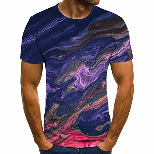 

Men's Daily Basic / Street chic T-shirt - Geometric / 3D Print Green