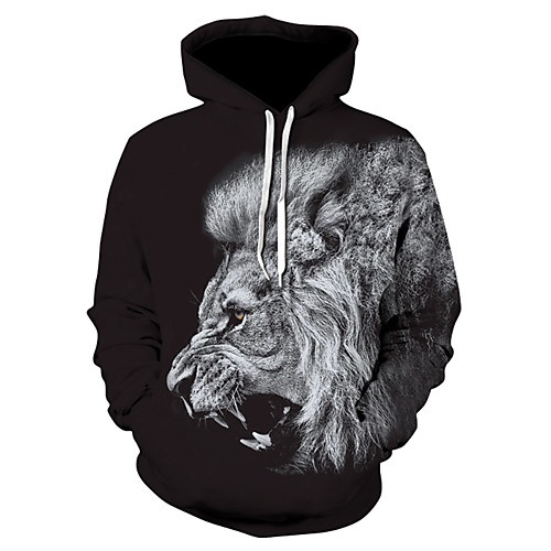 

Men's Casual / Basic Hoodie - 3D Black US32 / UK32 / EU40