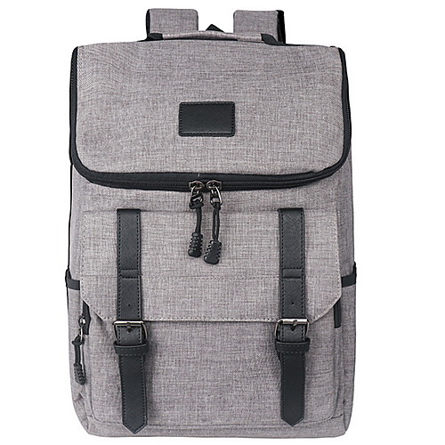 

Large Capacity Oxford Zipper Commuter Backpack Daily Light Grey / Dark Blue