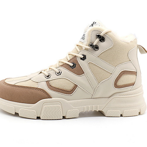 

Men's Comfort Shoes PU Winter Boots Booties / Ankle Boots Black / White / Beige