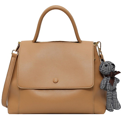 

Women's Zipper PU Top Handle Bag Solid Color Black / Brown / Blue