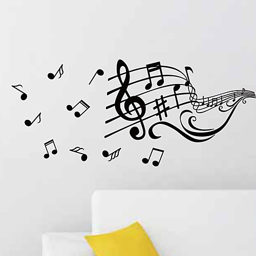 фото Творческие музыкальные ноты декоративные наклейки на стену - плоские стикеры на стенах персонажи / фигуры кабинет / офис / крытый lightinthebox