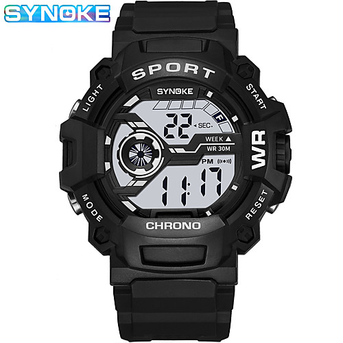 

SYNOKE Digital Watch Digital Sporty Stylish Silicone 30 m Water Resistant / Waterproof Calendar / date / day LCD Digital Outdoor Fashion - Black Black / White Black / Blue