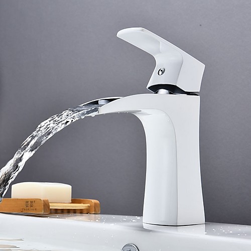 

Bathroom Sink Faucet - Waterfall Electroplated Free Standing Single Handle One HoleBath Taps