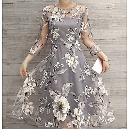 

Women's 2020 Yellow White Dress Spring & Summer A Line Floral S M