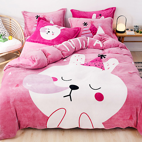 

Cartoon Flannel Duvet Cover Set Queen Bedding Cover Set Boys Girls Duvet Comforter Cover Set Luxury Soft Queen Duvet Cover Set