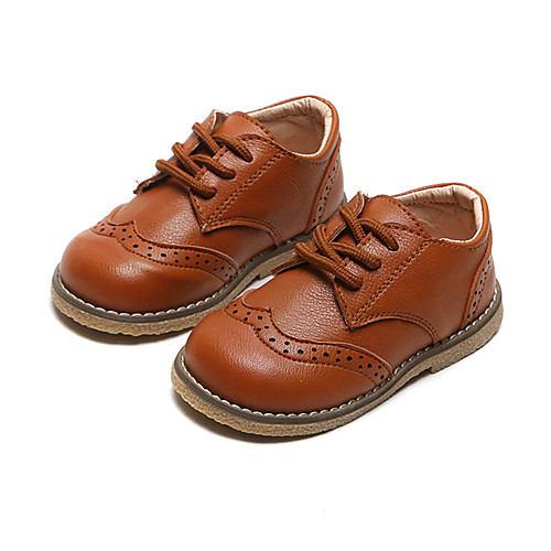 фото Мальчики обувь для малышей / детская праздничная обувь полиуретан туфли на шнуровке малыш (9м-4ys) / маленькие дети (4-7 лет) комбинация материалов черный / белый / коричневый весна / осень lightinthebox