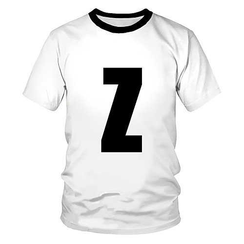 

Men's Daily Sports Basic / Street chic T-shirt - Color Block / 3D / Letter Print White