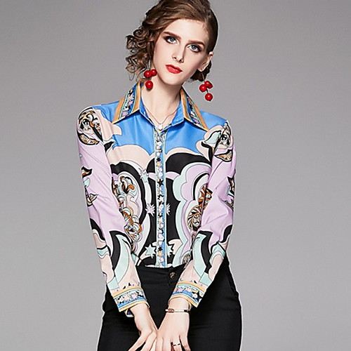 

Women's Daily Shirt - Color Block Rainbow