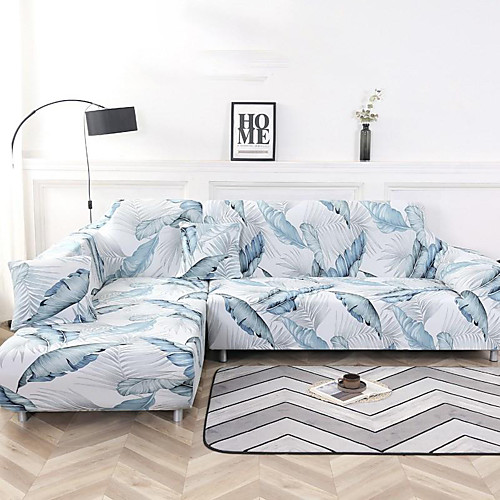 

Leaves Print Dustproof All-powerful Slipcovers Stretch Sofa Cover Super Soft Fabric Couch Cover with One Free Pillow Case