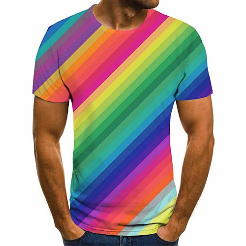 

Men's Daily T-shirt - 3D Rainbow