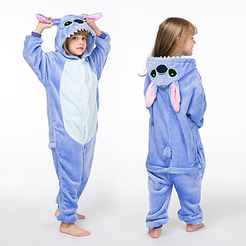 

Kid's Kigurumi Pajamas Blue Monster Onesie Pajamas Polar Fleece Blue Cosplay For Boys and Girls Animal Sleepwear Cartoon Festival / Holiday Costumes