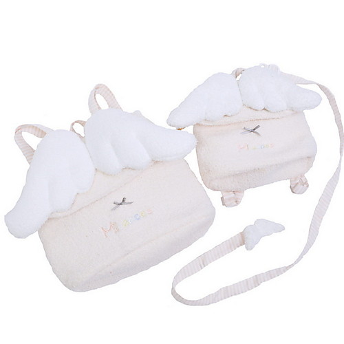 

Girls' Velvet Kids' Bag Solid Color White