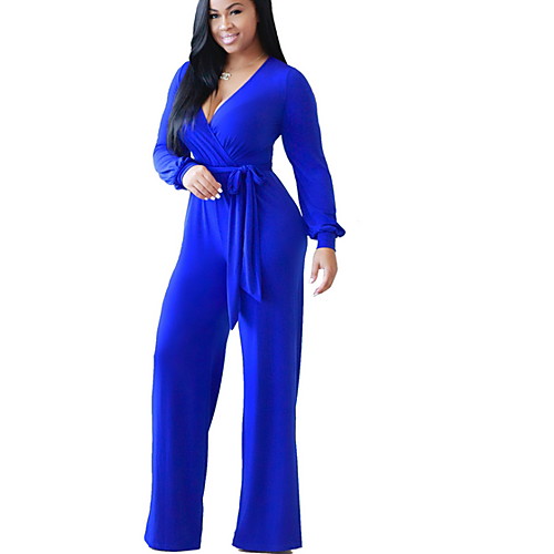 

Women's Blue Red Jumpsuit Onesie, Solid Colored S M L