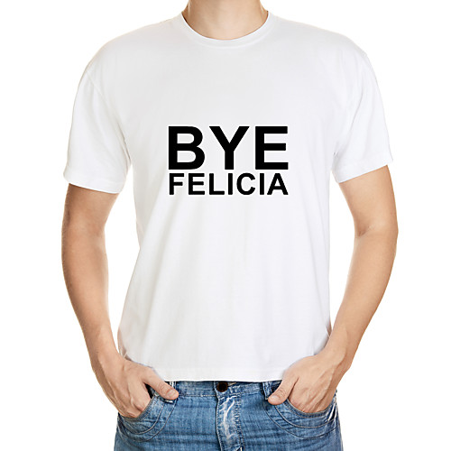 

Men's Daily Going out Basic T-shirt - Letter Print White