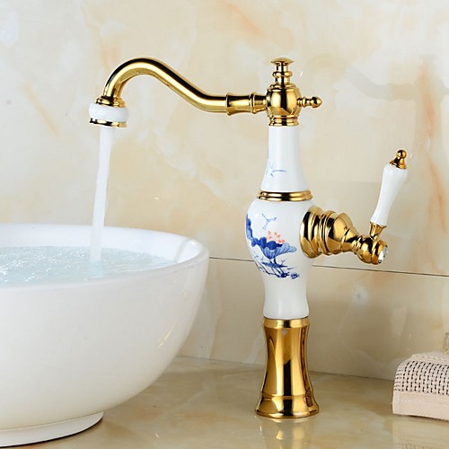 

Bathroom Sink Faucet - Widespread Electroplated Free Standing Single Handle One HoleBath Taps