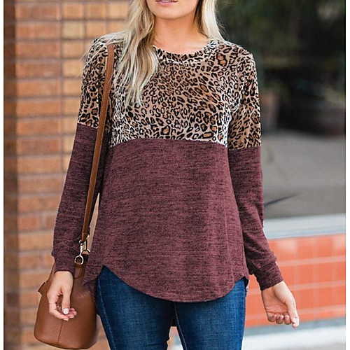 

Women's Daily T-shirt - Leopard Wine