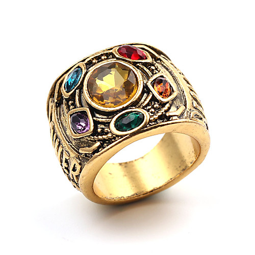 

Men's Band Ring 1pc Black Gold Alloy Geometric Punk Trendy Daily Jewelry Geometrical Hope Cool
