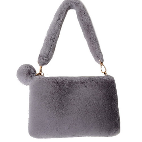 

Women's Velvet Top Handle Bag Solid Color Black / Light Gray / Gray