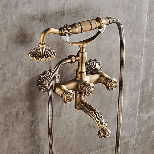 

Смеситель для душа Устанавливать - Ручная лейка входит в комплект Современный Электропокрытие Монтаж на стену Керамический клапан Bath Shower Mixer Taps