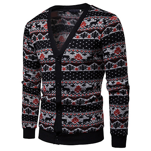 

Men's Geometric Long Sleeve Pullover Sweater Jumper, V Neck Winter Black / Blushing Pink US32 / UK32 / EU40 / US34 / UK34 / EU42 / US36 / UK36 / EU44