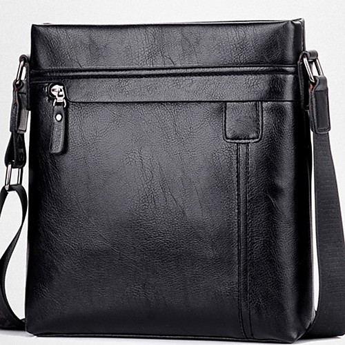 

Men's Zipper PU Briefcase Solid Color Black / Brown