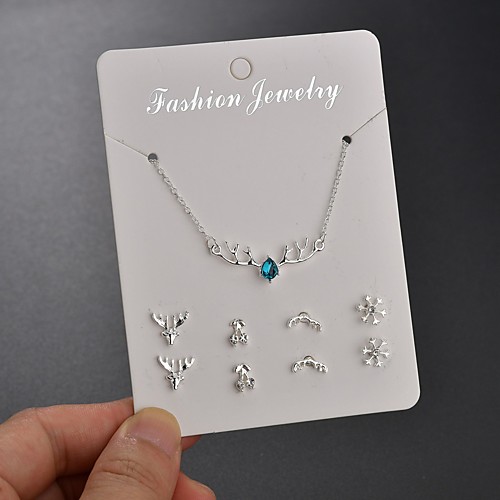 

Women's Stud Earrings Necklace Deer Simple Korean Fashion Imitation Pearl Earrings Jewelry Silver For Party Gift Daily School Holiday 1 set