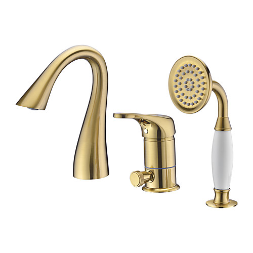 

Смеситель для ванны - Современный Электропокрытие Керамический клапан Bath Shower Mixer Taps