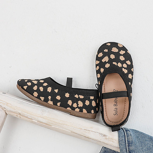 

Girls' Comfort Knit Flats Little Kids(4-7ys) / Big Kids(7years ) Walking Shoes Black / White Spring / Summer