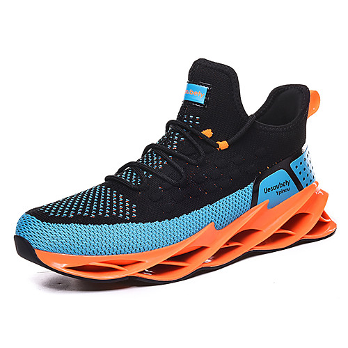

Men's Elastic Fabric Spring & Summer Sporty Trainers / Athletic Shoes Running Shoes / Walking Shoes Breathable Color Block Black / Gold / Orange / Black / Light Green