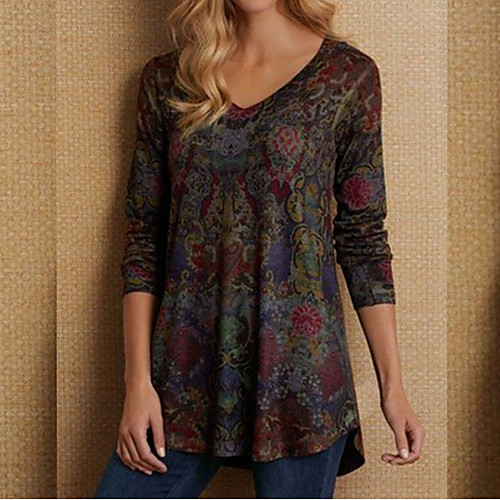 

Women's Daily T-shirt - Geometric Wine