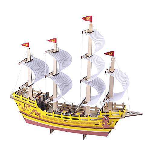 

3D Puzzle Jigsaw Puzzle Model Building Kit Ship DIY Simulation Wooden Classic Adults' Unisex Toy Gift